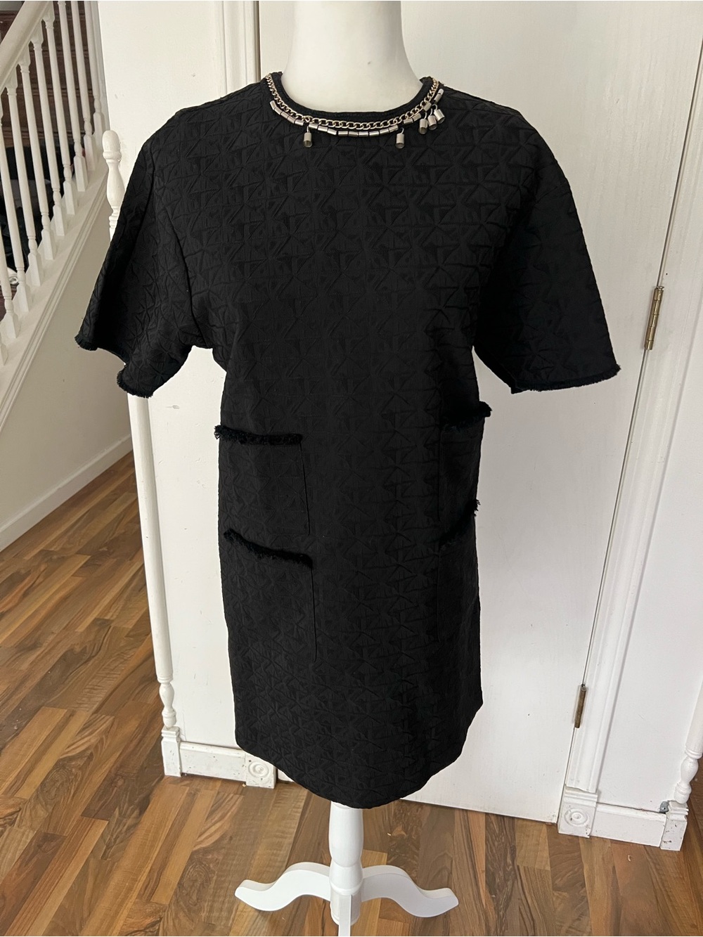 Classic Little Black Dress Textured MAAC Dress with Jewel Neck, XS, Like New EUC